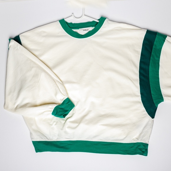 ba&sh Sweaters - Ba&sh Maurry Batwing Stripes Sleeves Boxy Sweatshirt Sz Medium Lounge Wear White
